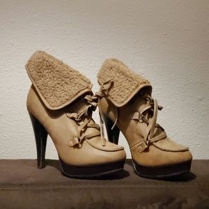 Cute high heel snow booties